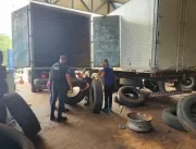 Operação apreende pneus contrabandeados em borrach