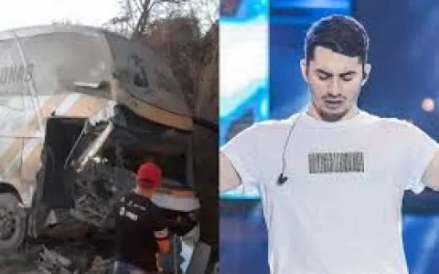 Ônibus do cantor Jonas Esticado se envolve em acidente e deixa três feridos