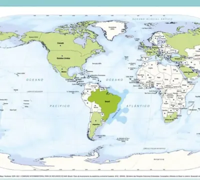 IBGE inicia venda do mapa-múndi com o Brasil no ce