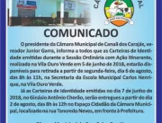 COMUNICADO CÂMARA  MUNICIPAL DE CANAÃ DOS CARAJÁS 