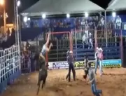 Mulher dá piruetas após chifrada de touro em Dança