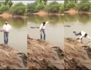 Candidato vira meme após cair em rio durante grava