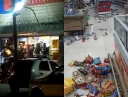 Vídeos mostram supermercado sendo saqueado por mul