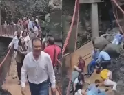 [VÍDEO] Ponte desaba com prefeito e vereadores dur