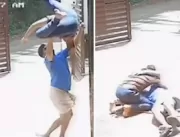 [VÍDEO] Homem agarra irmão e o salva de queda do t