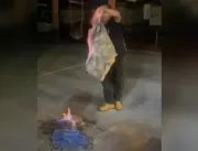 Vídeo. Militar bolsonarista queima farda e xinga g