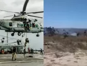 [VÍDEO] Feridos em queda de helicóptero da Marinha