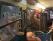 Homem viraliza após se pendurar em ônibus em movim