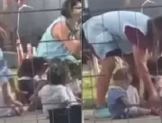 CHOCANTE: Vídeo flagra professora jogando crianças