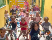 Doação de bicicletas infantis BTWIN, organizada pe