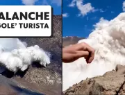 Turista grava avalanche até ser atingido por ela n
