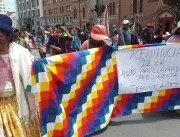 Manifestações contra a nova presidente provisória da Bolivia imagens publicadas no twitter de Nicolas Maduro