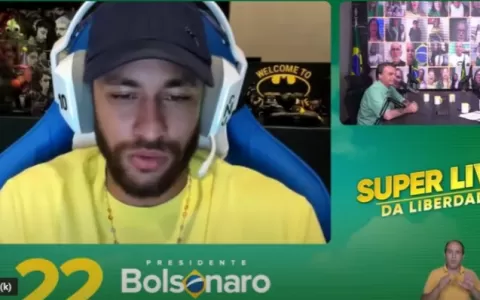 Em live com Bolsonaro, Neymar diz que apoio é retr