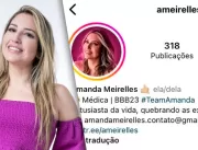 Amanda, do BBB 23, chega a 1 milhão de seguidores 