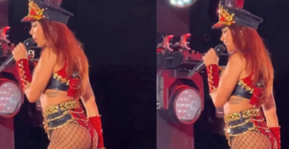 Anitta dá esporro em fã no meio de show em Fortale
