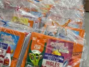 Biotrop doa kits escolares para o Projeto Amigos d