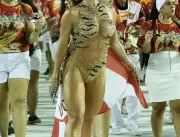 Vestida de tigresa a Rainha da bateria Tati Minera