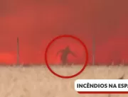Homem engolido por fogo na Espanha está internado 
