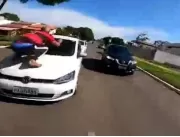 Vídeo: ladrão salta sobre carros ao tentar fugir d