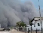 Tempestade de poeira assusta brasileiros em Cáceres, na fronteira com a Bolívia