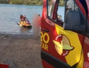 Bombeiros resgatam homem arrastado pela correnteza no rio Paranaíba, em Itumbiara