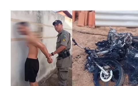 Jovem é preso após incendiar moto da ex-companheir