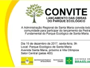 Convite: Lançamento das obras do Parque Ecológico 