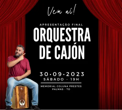 Projeto de percussão realiza concerto gratuito de Cajon com Chorinho em Palmas 
