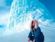 Vulcão de gelo no cazaquistão atrai turistas do mu