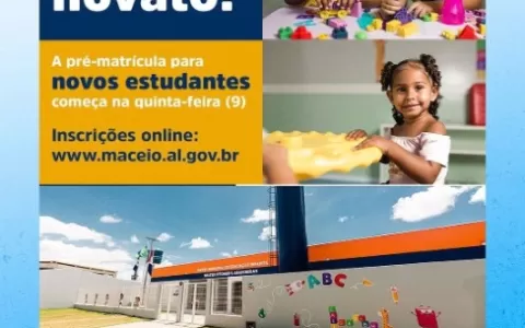 Faça a pré-matrícula da rede municipal de Maceió
