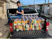 João Catunda faz doação de cestas básicas a vítimas das chuvas em Maceió