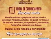 Prefeitura de Santana abre chamada pública para credenciamento de artistas do 1º Festival Cultural do Sertão de Alagoas