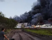 Incêndio de grandes proporções atinge fábrica da Cacau Show em Linhares, Espírito Santo