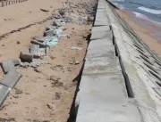 Anunciadas como ‘definitivas’ pela prefeitura de Maceió, obras de contenção do Mar não resistem ao vento e a maré