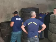 Receita Federal apreende 130 pneus contrabandeados