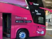 Ônibus utilizado para viagens do aplicativo Buser 