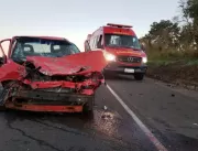 Carro e caminhão se envolvem em acidente na MGC-45