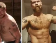 
Homem de 115 quilos muda completamente a aparênci
