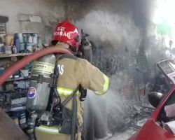 Incêndio atinge oficina mecânica no bairro Carajás