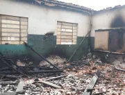 Prédio de escola incendiado foi interditado