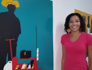 Artista apresenta suas pinturas afro-brasileiras e