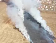 Corpo de Bombeiros registra incêndio em plantação 