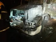 Caminhão fica destruído após pegar fogo na MGC-455