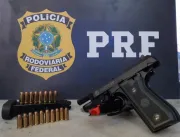 PRF prende homem com pistola e munições na BR-365 