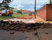 Obras de recuperação da avenida Minervina Cândida 