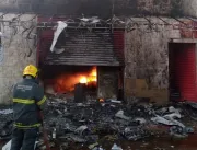 Incêndio atinge supermercado em Uberlândia