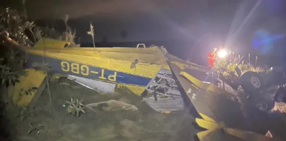 Aeronave de pequeno porte cai na zona rural de Ube
