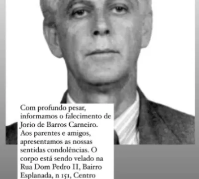 Falece médico  o ex-deputado constituinte Jório de Barros Carneiro