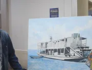 Marujo do Rio Doce presenteia prefeito com quadro do Vapor Juparanã