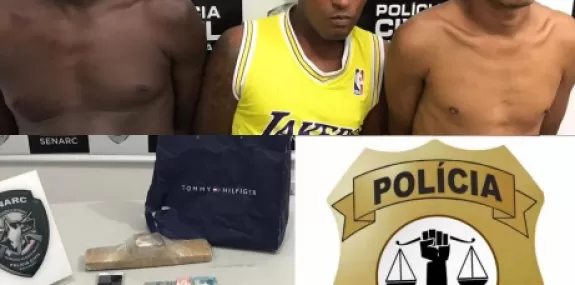 Trio é preso comercializando drogas na Ilhinha